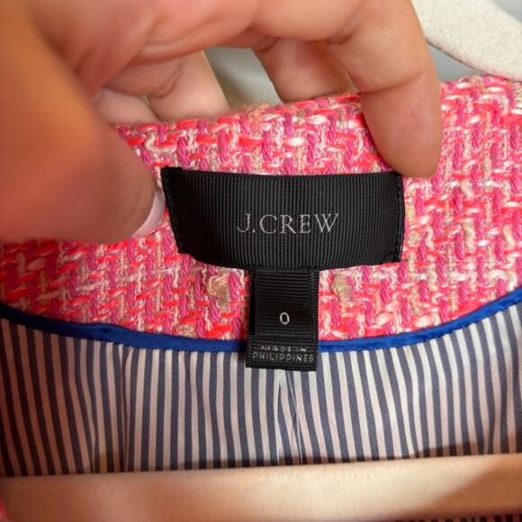 NWT J. Crew Peplum Lady Jacket in Neon Fuchsia Tweed - Picture 3 of 10